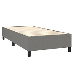 Avis vidaXL Sommier à lattes de lit avec matelas Gris foncé 80x200 cm Tissu