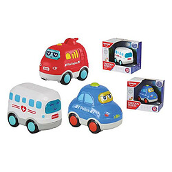 BigBuy Fun Petite voiture-jouet Camion de Pompiers Voiture de police Ambulance