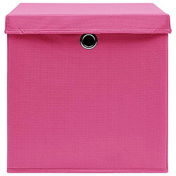 Acheter Maison Chic Ensemble de 10 Boîtes de rangement,Boîtes de stockage avec couvercles Rose 32x32x32cm Tissu -MN449854