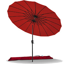 Vounot Parasol inclinable 270cm Shanghai avec housse de protection rouge