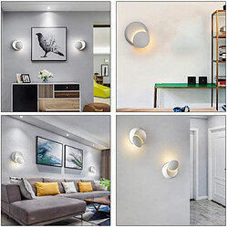 Universal Applique lumineuse decoration led eclairage lumineux rotatif 3000k lune type chambre interieur salon blanc