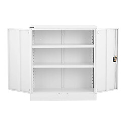 Helloshop26 Armoire bureau verrouillable 40 x 91,5 x 102 cm acier blanc 14_0006029 pas cher