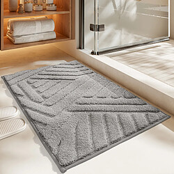 LUUCOZK Tapis de bain antidérapants, absorbants, à séchage rapide, décoration de salle de bain, gris clair-40x60cm 