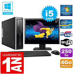 PC HP Compaq 8300 SFF Core I5-2400 Ram 4Go Disque 250 Go Wifi W7 Ecran 22" - Occasion