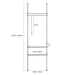 Avis SoBuy KLS07-HG Télescopique Porte-vêtements Système de Penderie Blanc