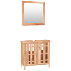 vidaXL Ensemble de meubles de salle de bain 2 pcs Bois massif de noyer