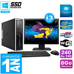 PC HP Compaq Pro 6300 SFF I3-3220 8Go 240Go SSD Graveur DVD Wifi W7 Ecran 27" · Occasion 