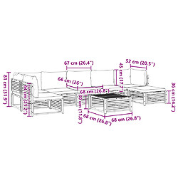 vidaXL Salon de jardin avec coussins 8 pcs bois massif d'acacia pas cher