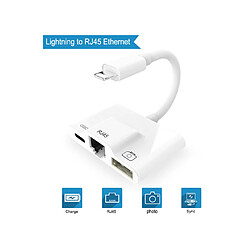 YP Select 3 en 1 adaptateur réseau filaire LAN Ethernet Rj45 pour Iphone Ipad blanc