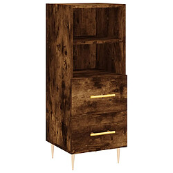 Acheter vidaXL Buffet haut Chêne fumé 34,5x34x180 cm Bois d'ingénierie