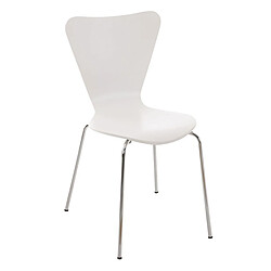 Decoshop26 Lot de 2 chaises de séjour bureau en bois blanc et métal CDS10007