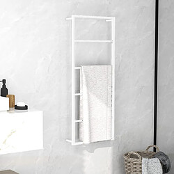 vidaXL Porte-serviette Blanc 45x10x115 cm Acier