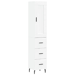 Maison Chic Buffet,Meuble de Rangement,commode pour salon,Cuisine Blanc 34,5x34x180 cm Bois d'ingénierie -MN96908