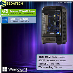 Sedatech PC Gamer Pro Tower • Intel i7-12700KF • RTX4070 Super • 32Go RAM • 1To SSD M.2 • Windows 11