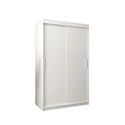 Abiks Meble Armoire Tokyo à portes coulissantes 200/120/62 2 portes (blanc/blanc)