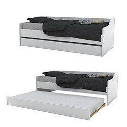 Le Quai Des Affaires Lit gigogne SWEET 90x200 + 2 sommiers + 1 tiroir-lit/ Blanc