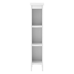 Avis Helloshop26 Meuble colonne pour salle de bain meuble de rangement avec 3 compartiments de stockage ouverts bois composite 80 x 17 x 17 cm blanc 03_0005826