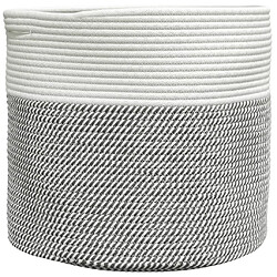 vidaXL Panier de rangement gris et blanc Ø40x35 cm coton