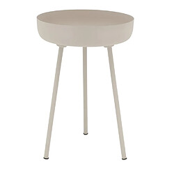 Aubry Gaspard Table d'appoint ronde en métal beige.