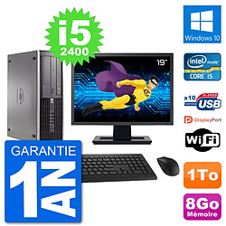 PC HP Compaq 6200 Pro SFF Ecran 19" i5-2400 RAM 8Go Disque 1To Windows 10 Wifi - Occasion