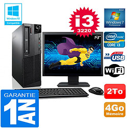 PC Lenovo M92p SFF Core I3-3220 Ram 4Go Disque 2 To Wifi W7 Ecran 19" - Occasion