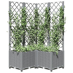 Avis Maison Chic Jardinière,Bac à fleurs avec treillis - pot de fleur Gris clair 80x80x136 cm PP -GKD34451