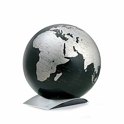 Atmosphere Globe terrestre sur plaque Capital Ø 30 cm - Noir & argent