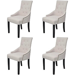 vidaXL Chaises à manger lot de 4 gris crème tissu