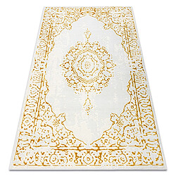 RUGSX Tapis CORE 6268 Cadre, Ornement ombragé - structurel, deux niveaux de molleton, ivoire or 160x220 cm