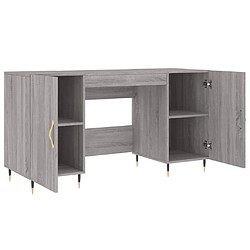 Maison Chic Bureau,Table de travail pour chambre sonoma gris 140x50x75 cm bois d'ingénierie -GKD11093 pas cher