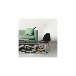 Chaise scandinave en tissu et pieds en bois (Lot de 2) noir