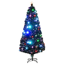 vidaXL Arbre de Noël pré-éclairé avec support 180 cm fibre optique