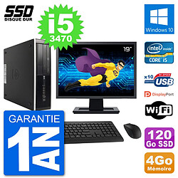 PC HP 8300 Elite SFF Ecran 19" Intel i5-3470 RAM 4Go SSD 120Go Windows 10 Wifi · Occasion 