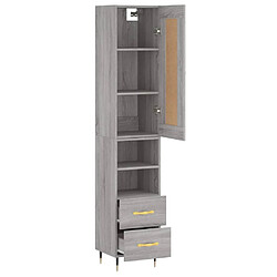 Acheter Maison Chic Buffet,Meuble de Rangement,commode pour salon,Cuisine Sonoma gris 34,5x34x180 cm Bois d'ingénierie -MN34786