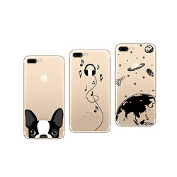 novago Compatible avec iPhone 7, iPhone 8 4,7'' Pack de 3 Coques Souples transparetes et Résistantes avec Impression Fantaisie (Multicolore#1)