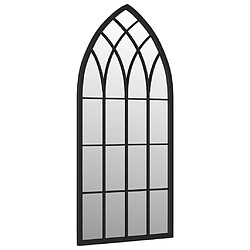 vidaXL Miroir de jardin Noir 100x45 cm Fer pour utilisation extérieure