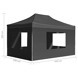 vidaXL Tente de réception pliable à parois Aluminium 4,5x3m Anthracite pas cher