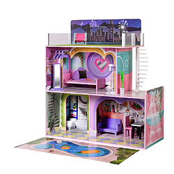 Olivia'S Little World Maison de poupée en bois enfant 3 étages avec 16 accessoires mobilier multicolore Dreamland Olivia’s Little World TD-13616A 