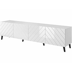 palozi home Meuble TV Abeto - 200 x 52 x 42 cm - Blanc