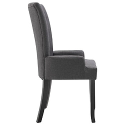 Acheter Maison Chic Chaise de salle à manger cuisine | Chaises à manger avec accoudoirs Gris foncé Tissu -GKD16133