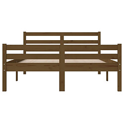 Acheter vidaXL Cadre de lit Marron miel Bois massif 140x190 cm