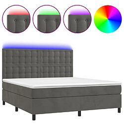 Sommier à lattes,Cadre à lattes de lit pour Adulte matelas et LED Gris foncé 160x200 cm -MN13284