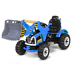 Decoshop26 Tracteur pour enfants 3-8 ans tracteur electrique avec 2 choix de vitesse et chargeuse marche avant et arrière bleu 20_0001329