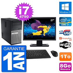 PC Tour Dell 9020 Ecran 27" Intel i7-4790 RAM 8Go Disque 1To Windows 10 Wifi · Occasion 