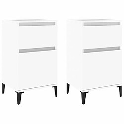 Maison Chic Lot de 2 Tables de chevet - Tables de Nuit blanc 40x35x70 cm