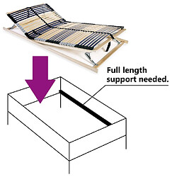 Acheter vidaXL Sommier à lattes sans matelas avec 42 lattes 7 zones 100x200 cm