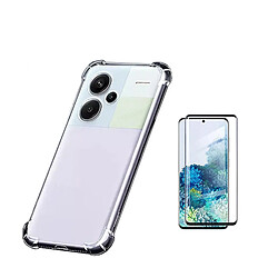 Superprotect Housse anti-choc kit de couverture + film en verre trempé à couvercle complet 5D Phonecare pour Xiaomi Redmi Note 13 Pro + Plus - Transparent