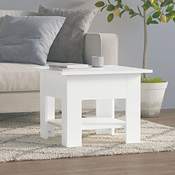 Maison Chic Table basse,Table Console Table d'appoint, Table pour salon blanc 55x55x42 cm bois d'ingénierie -MN24098