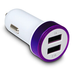 Metronic Chargeur voiture 2 USB violet 