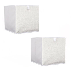 The Home Deco Factory Lot de 2 cubes de rangement pliable bouclette - 30 x 30 cm - Beige The Home Deco Factory - Lot de 2 cubes de rangement pliable bouclette - 30 x 30 cm - Beige - Scandinave